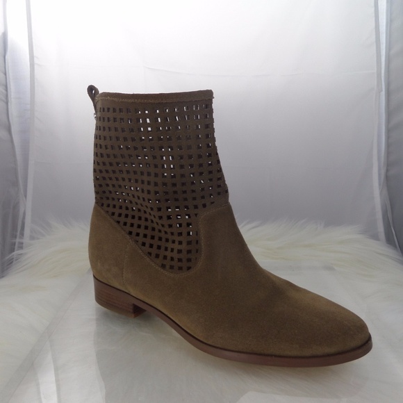 DESERT GRAHAM ANKLE SUEDE BOOTS LASER CUT BOOTIES - Picture 4 of 8